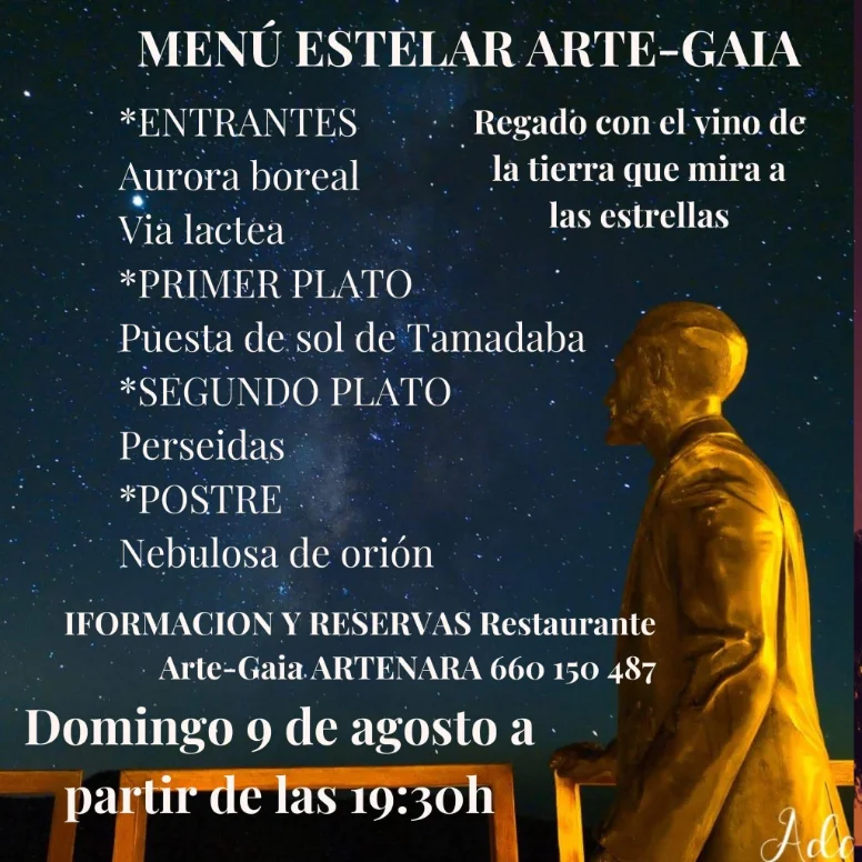 Mesa bajo un cielo estrellado